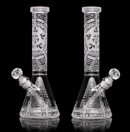 Milkyway Glass - Nuclear Reactor 14″ Clear Beaker Bong with Collins Perc