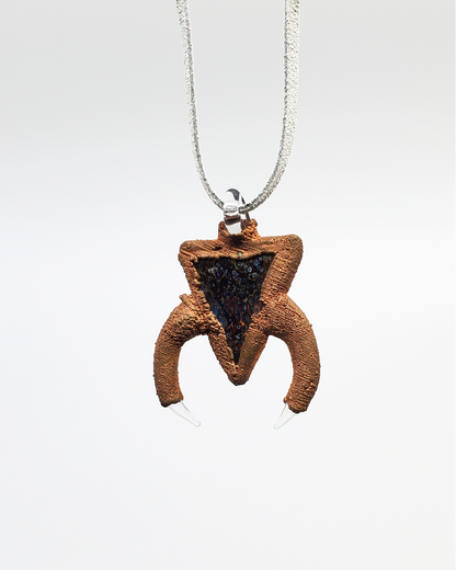  Side view of the Electroformed Glass Pendant, showcasing its detailed design and superior craftsmanship, perfect for jewelry enthusiasts.