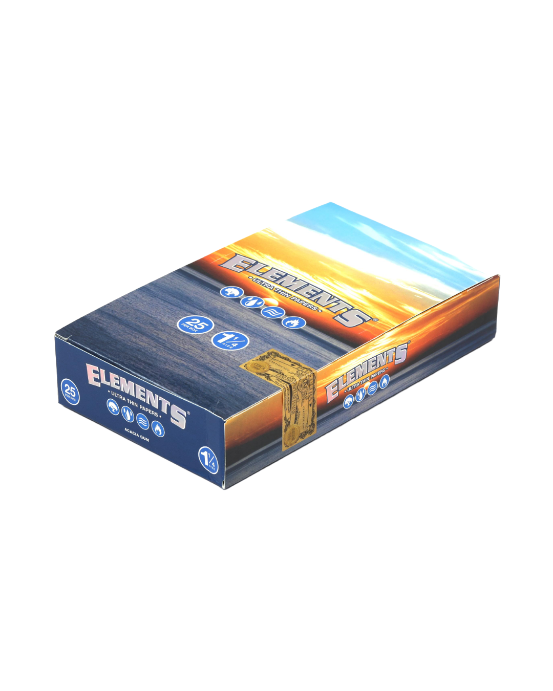 Elements 1 1/4 Rolling Papers made from ultra-thin natural rice paper, designed for a slow, even burn and a pure smoking experience.
