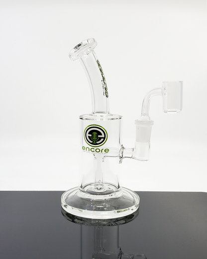  Encore Glass 7” Clear Downstem in Jar, offering optimal airflow and compact design for smooth functionality and ease of use.