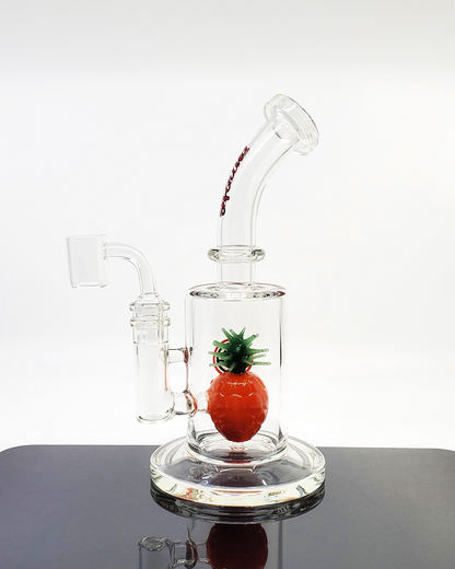 Front view of the Encore Glass 8.5” Pineapple Jammer featuring a 4-hole pineapple perc and 14mm joint, designed for smooth, cool hits.