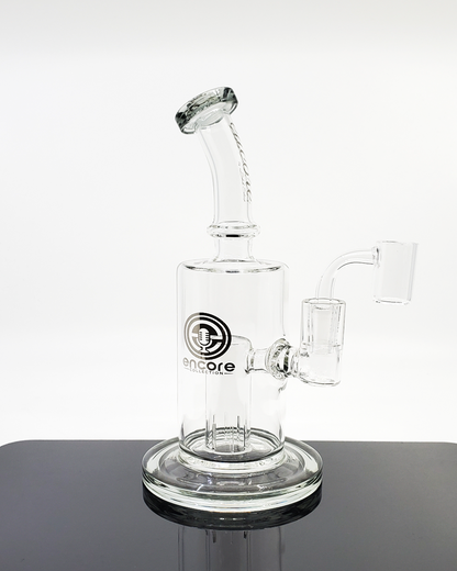  Side view of the Encore Glass 8” Capsule Rig, showcasing its stable 65mm base and sleek design for smooth, enjoyable dabbing sessions.