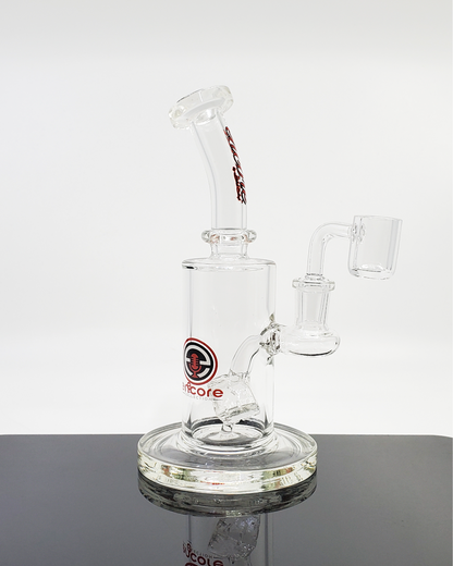 Encore Glass 8-inch UV Diamond Perc Rig with 16-hole perc for smooth filtration, featuring UV-reactive accents and a 14mm female joint