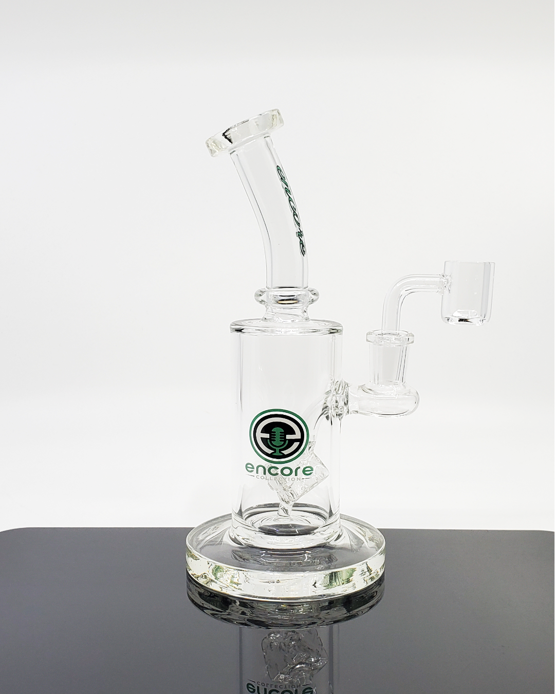 8-inch Encore Glass UV Diamond Perc Rig with 16-hole diamond perc, offering smooth, filtered hits and UV-reactive accents for a stylish look