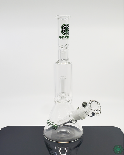Encore Glass Showerhead Bulge Beaker featuring a compact design and efficient showerhead perc for smooth smoke diffusion