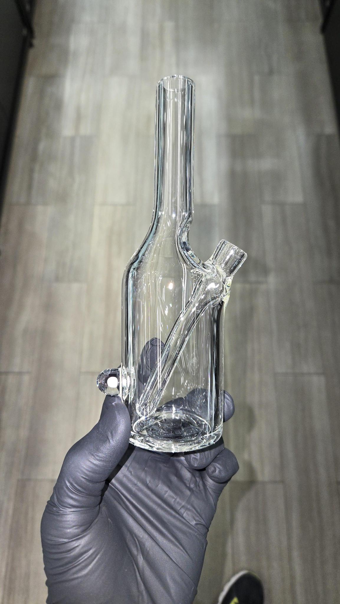 The Glass Mechanic - Clear Encased Opal Sake Bottle