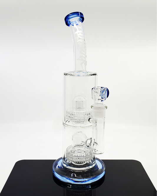 Monark Glass - 75MM Double Decker Matrix Straight Tube