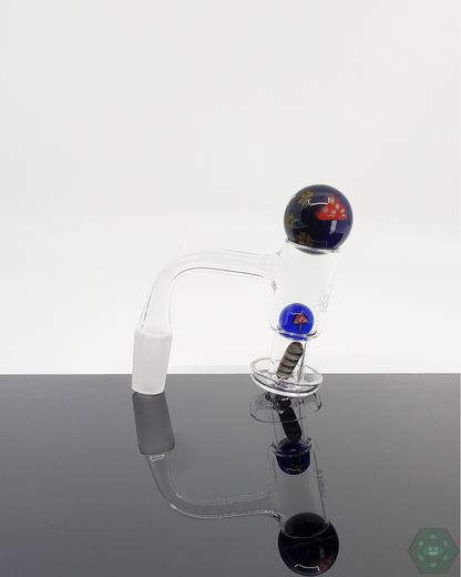  Fidget Glass Slurper Set Bundle designed for quartz nails, featuring terp pearls, marble, and terp valve for efficient vapor control and flavorful hits.