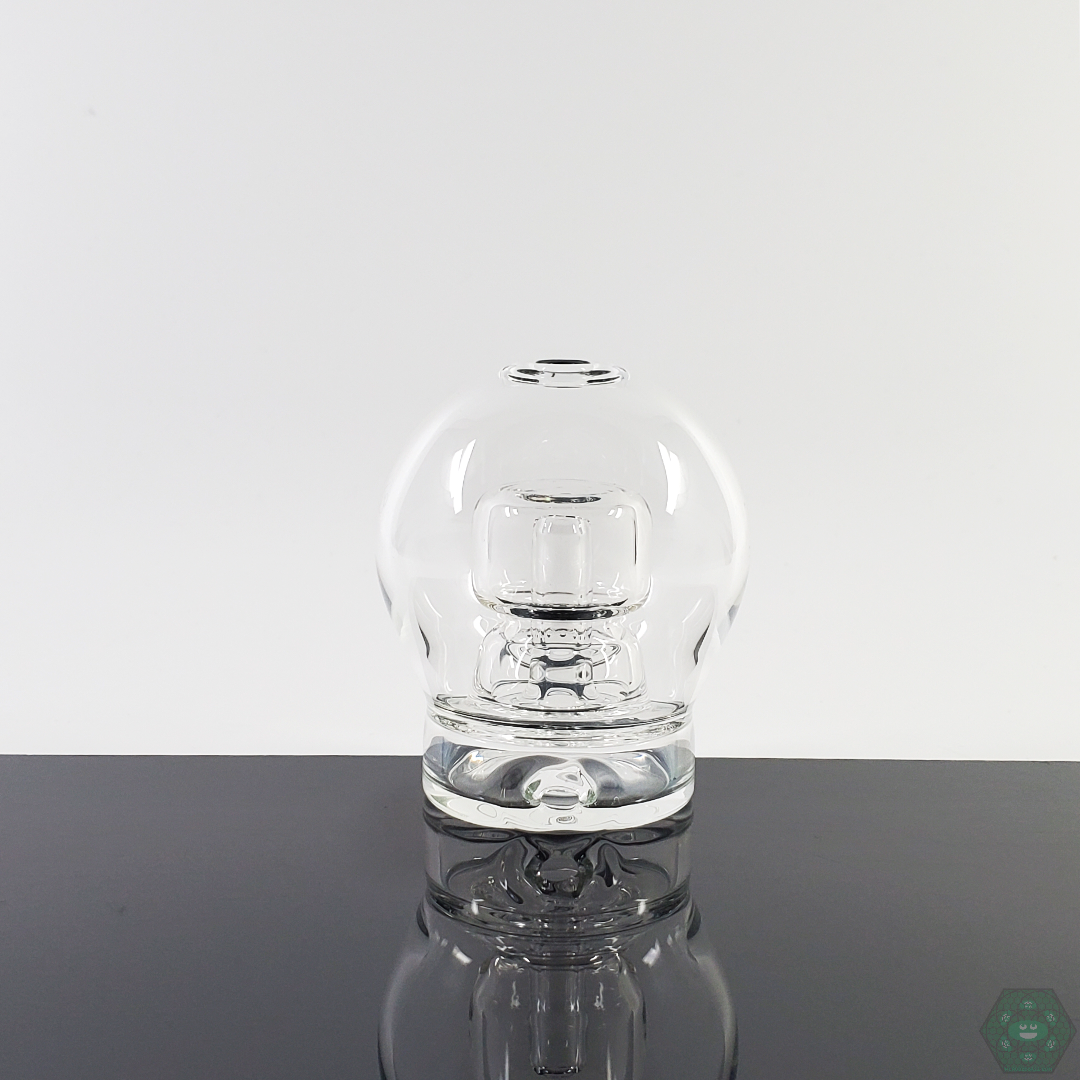  Flexer Jones Sphere Puffco Top featuring a clear, stylish design that enhances airflow and aesthetics for Puffco devices.