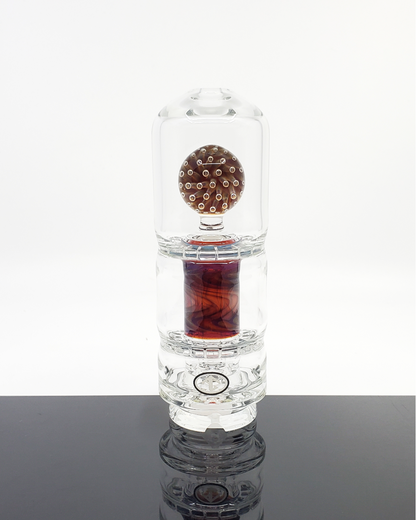 Premium handcrafted glass attachment for Puffco, featuring a double ratchet perc and detailed glasswork from Galloway Glass.