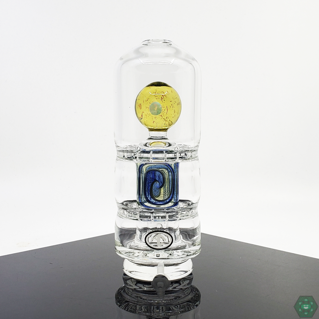 Galloway Glass Worked Double Ratchet Puffco attachment featuring a double ratchet percolator for enhanced filtration.