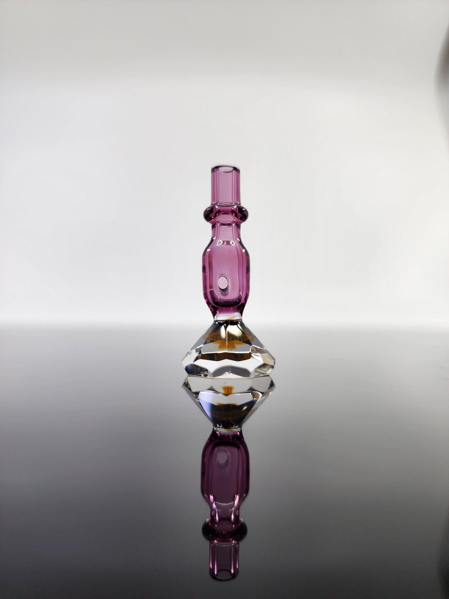 Detailed view of the intricate and artistic design of Gatez Glass Gem Joystick Caps.