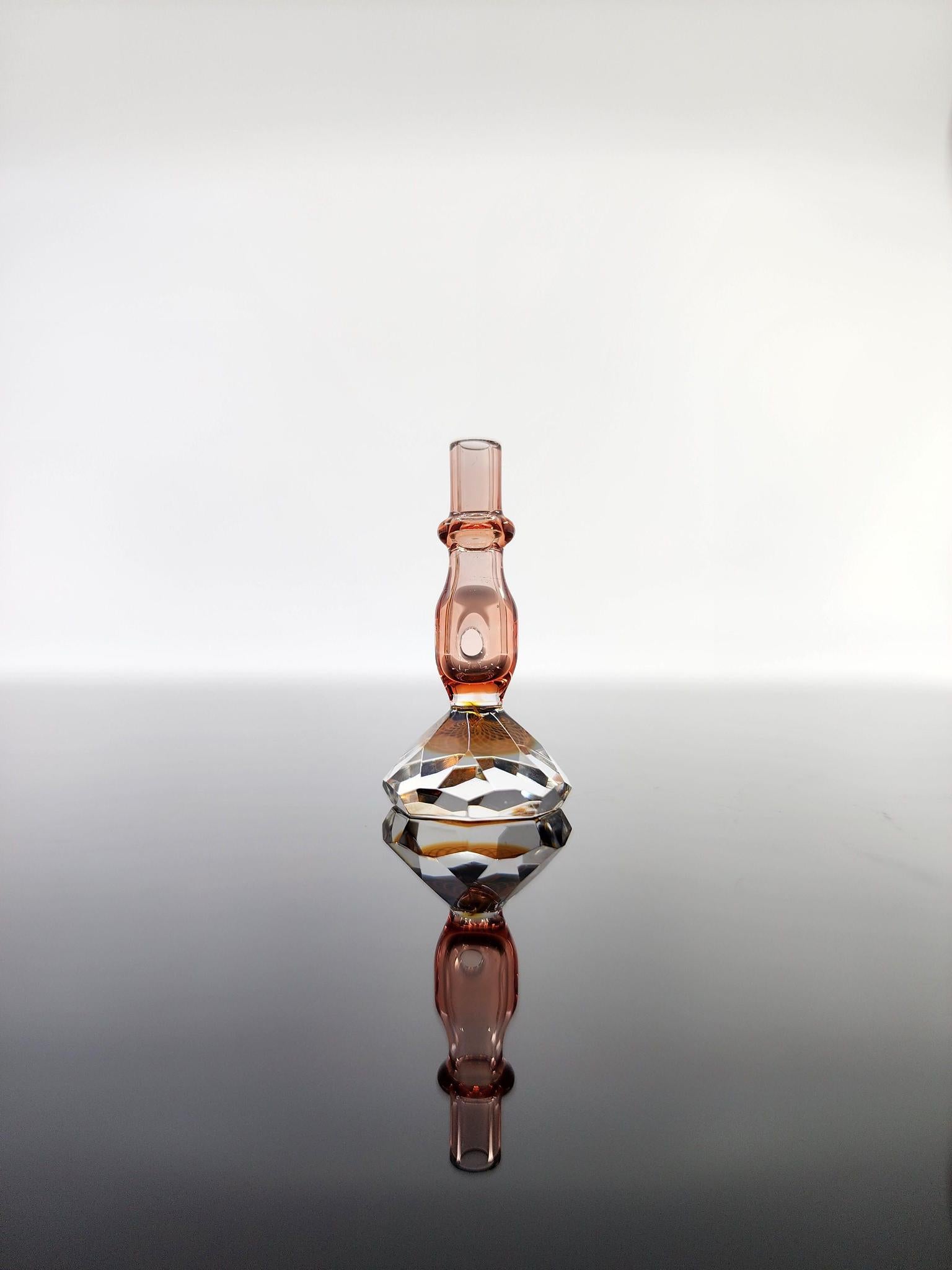 Gatez Glass 3DXL Gem Joystick Caps in use, enhancing a smooth dabbing experience.