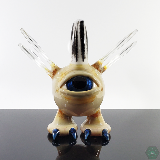 Front view of the Gemini Andy Flying Eye Pendant, showcasing intricate glasswork and unique design.