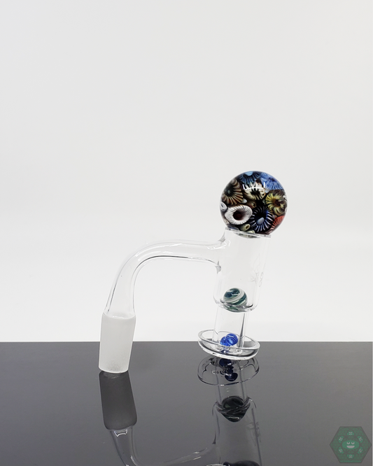  Close-up of the Glass by Keri Reef Slurper Set, showcasing vibrant reef-inspired textures and precision craftsmanship.