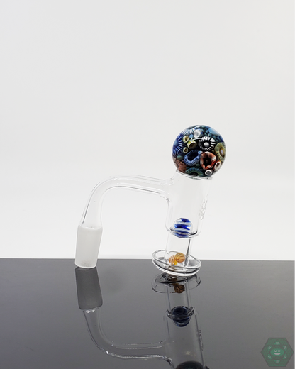  Glass by Keri Reef Slurper Set in action, enhancing vapor flow and flavor retention for quartz nails.