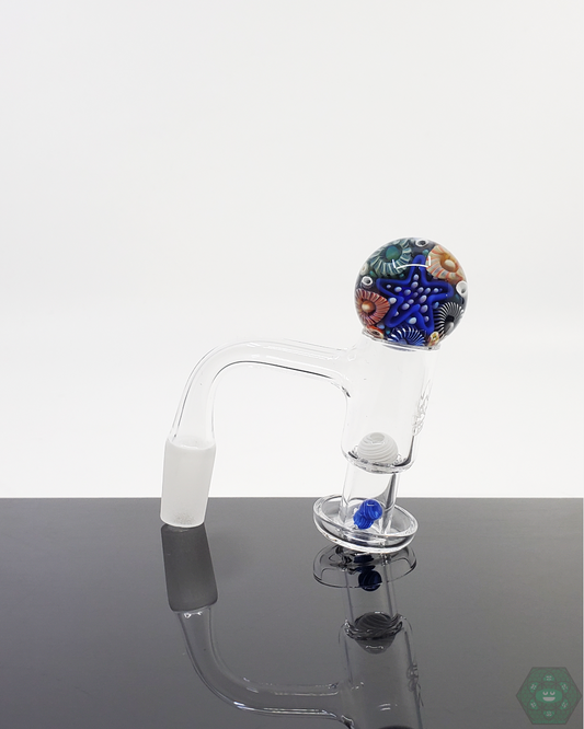  Glass by Keri Reef Slurper Set featuring ocean-inspired colors, including terp pearl, marble, and terp valve for quartz nails.