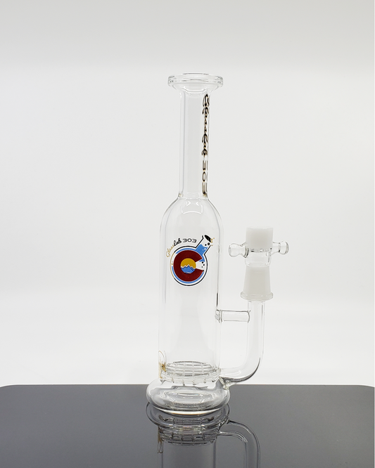 Glass Lab 303 Waffle Perc Straight Bottle featuring a classic straight design with a waffle percolator for smooth filtration and cleaner hits.