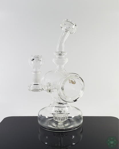 Glass Tribe 9.75-inch Eclipse, featuring a 12-hole perc and 14mm female joint, designed for exceptional performance and stylish smoking