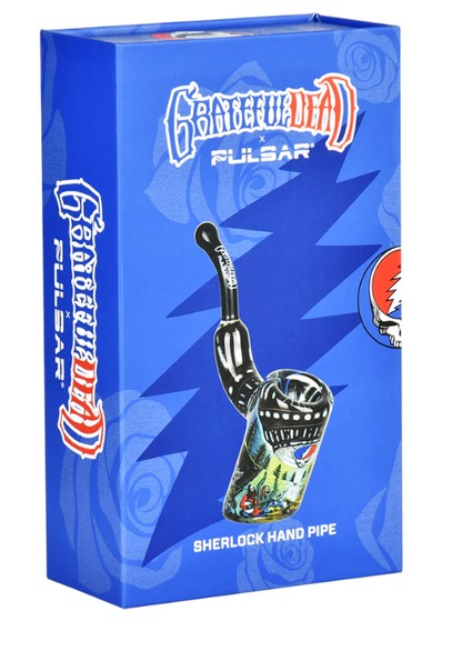  Grateful Dead x Pulsar Sherlock Pipe, featuring an inside print UFO Jam design with vibrant colors, made from durable borosilicate glass