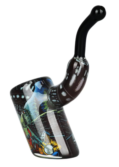Grateful Dead x Pulsar Inside Print Sherlock Pipe with UFO Jam design, inspired by the band's 1978 live concert and crafted from borosilicate glass.