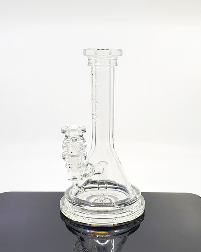 High-quality GRAV Arcline Beaker water pipe with thick glass construction and efficient percolation for clean hits.