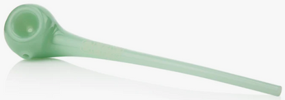 Grav Labs Gandalf pipe illuminated in soft lighting, highlighting its mystical appeal and elegant borosilicate glass design.