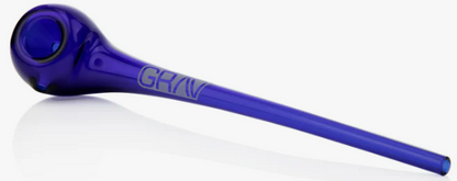 Side view of the Grav Labs Gandalf pipe, highlighting its long mouthpiece and elegant borosilicate glass construction.
