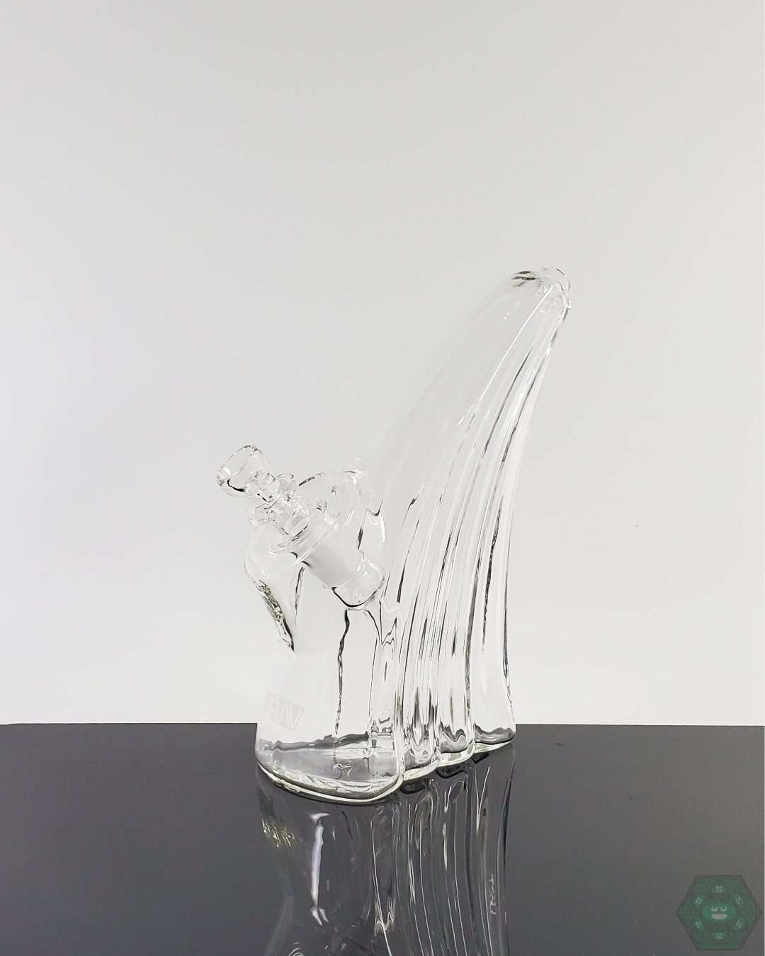 Compact Grav Labs Wave Bubbler with durable glass build, designed for easy handling and smooth smoke sessions.