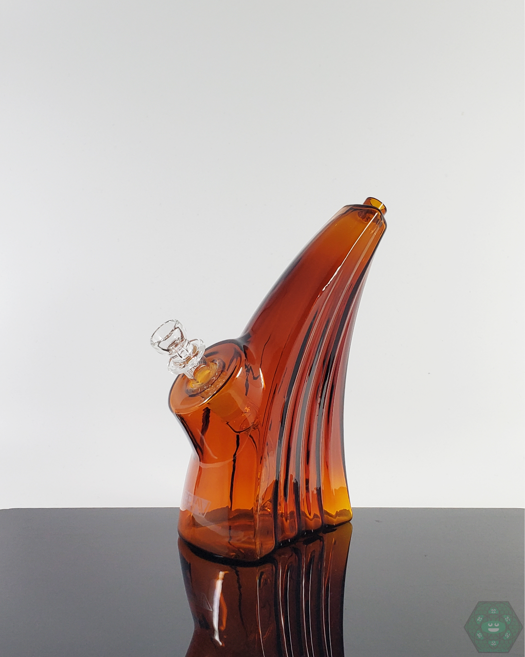 Grav Labs Wave Bubbler, a portable glass water pipe with an ergonomic wave design for enhanced smoking experiences.
