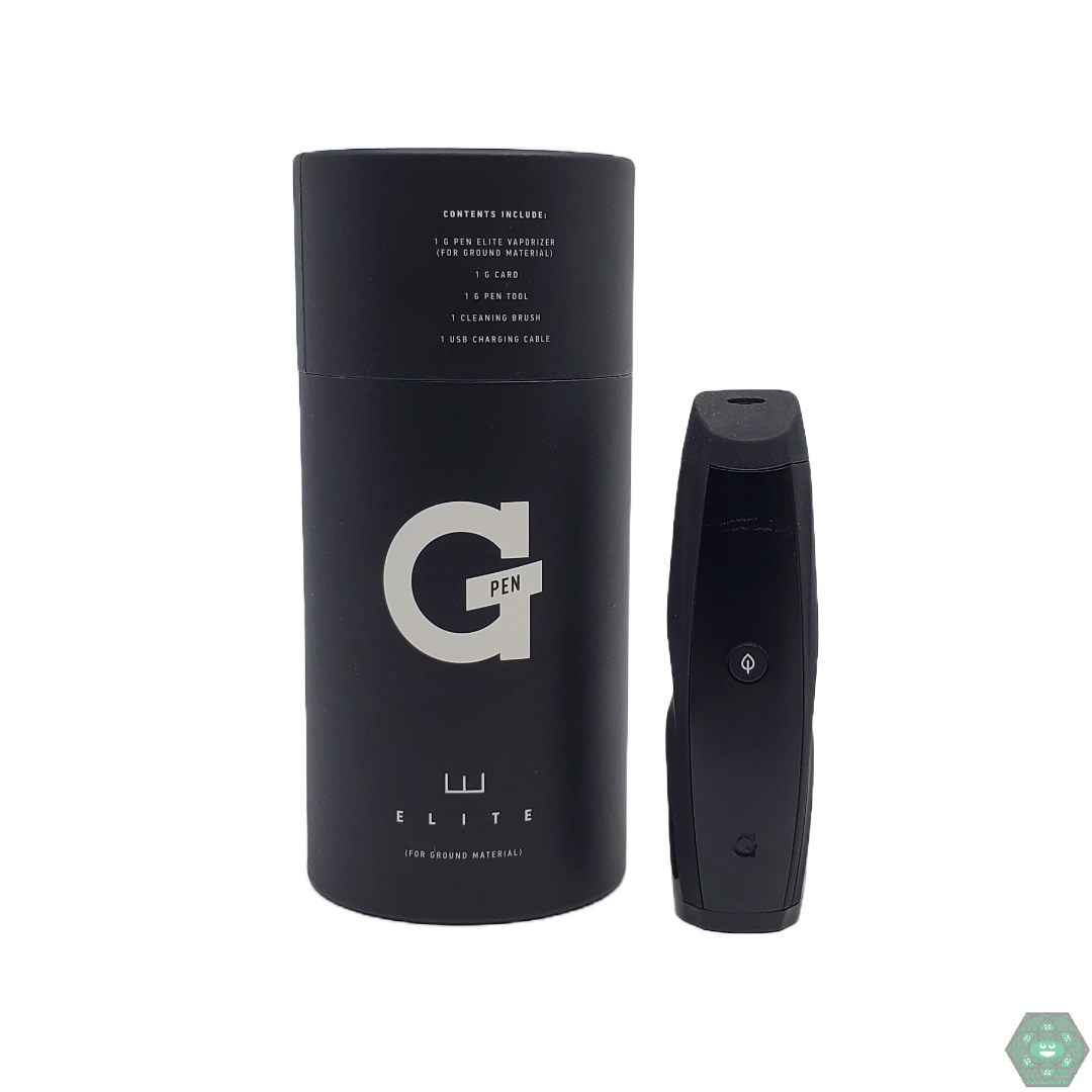 Grenco G Pen Elite Dry Herb Vaporizer with sleek design and precision temperature control, offering powerful performance in a portable size for smooth sessions anywhere