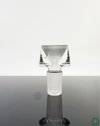 Angled view of the Hamm’s Waterworks Flower Slide, displaying its vibrant floral design and precise glassblowing craftsmanship.