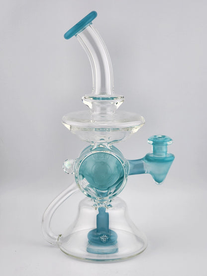 Handcrafted Bro D Glass Hypogeum Recycler, featuring vibrant color accents and optimized filtration.