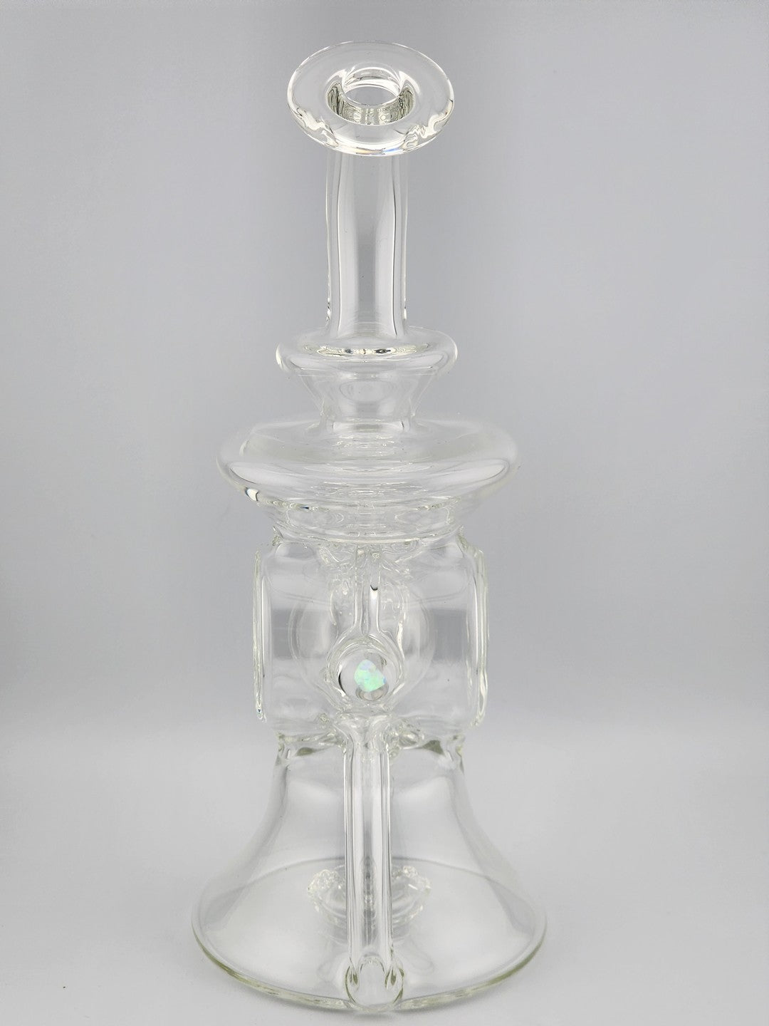  Handcrafted Bro D Glass Hypogeum Recycler, featuring intricate glasswork for clean pulls and optimal flavor.