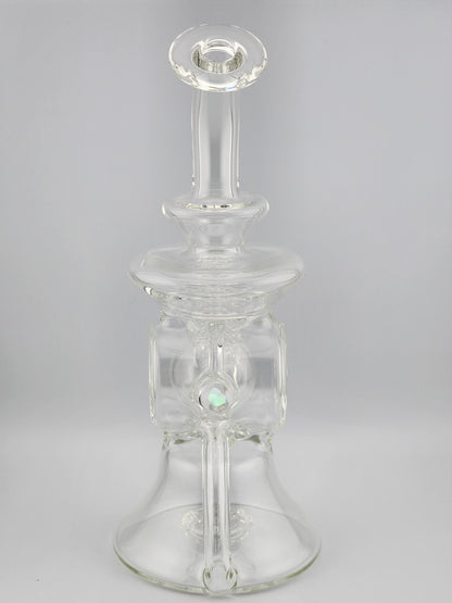  Handcrafted Bro D Glass Hypogeum Recycler, featuring intricate glasswork for clean pulls and optimal flavor.