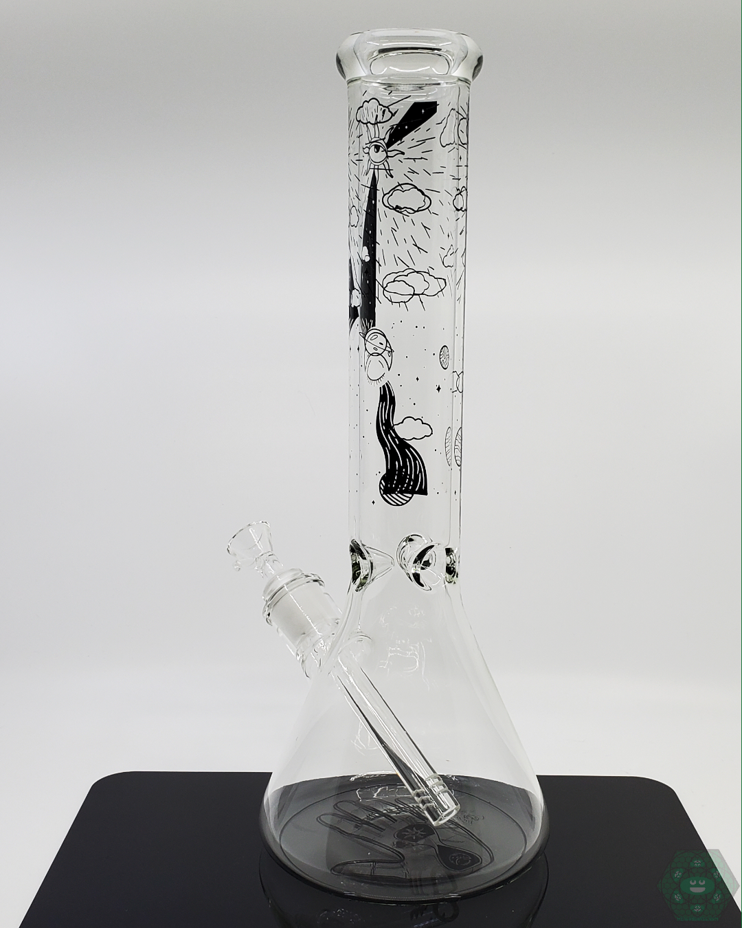 Handcrafted BSG As Above So Below Beaker, a 14” glass pipe offering unique aesthetics and efficient filtration.

