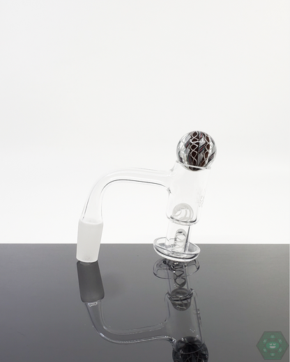 Exquisite Harold Cooney Glass Slurper Set with 25mm marble, terp pearls, and a terp valve for optimal vaporization and flavor.