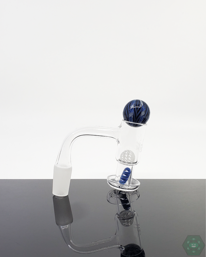 Harold Cooney Glass Slurper Set with terp pearls and marble for enhanced airflow and superior flavor in quartz nail dabs.