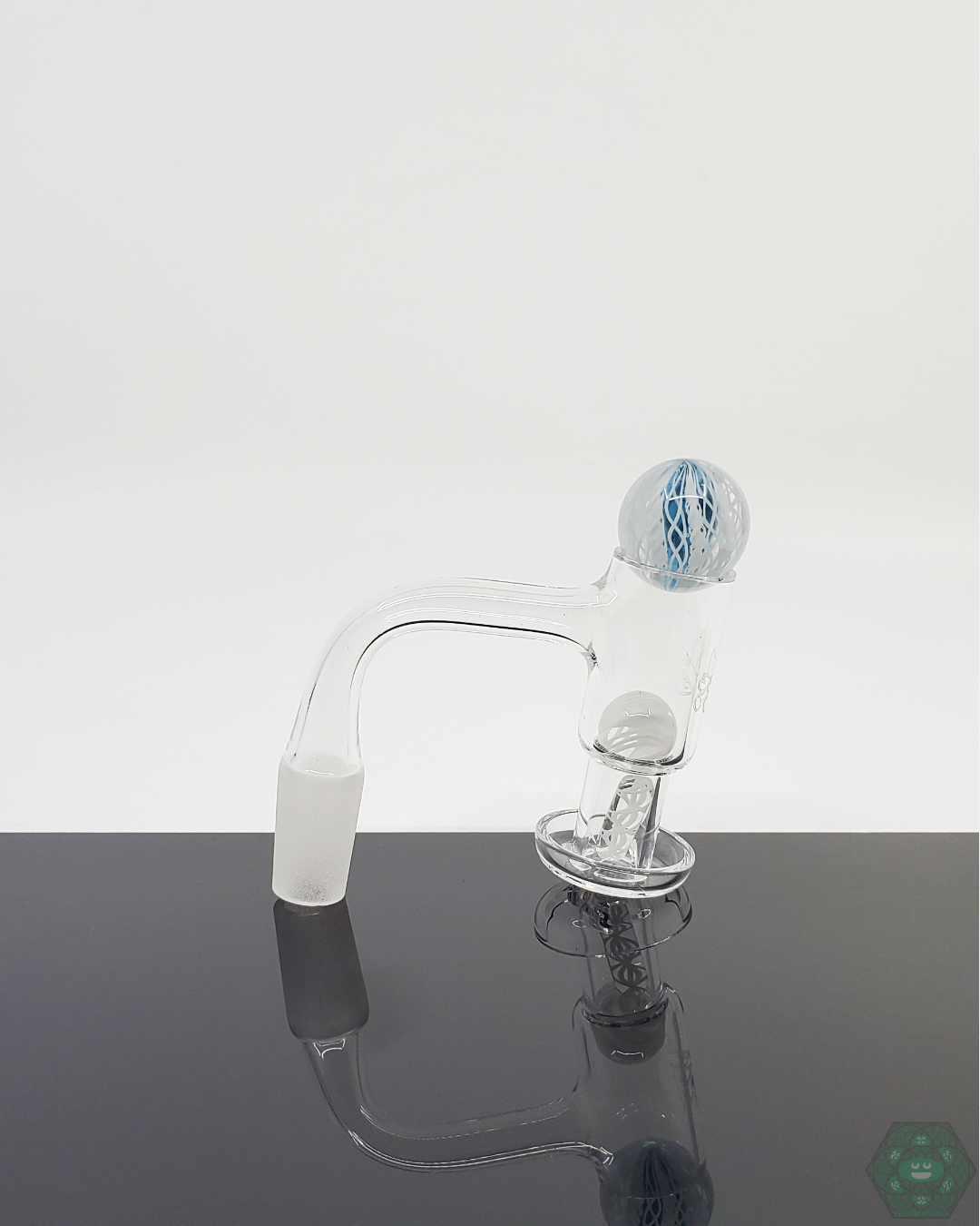  Harold Cooney Glass Slurper Set with enhanced vapor and flavor thanks to terp pearls and 25mm marble, perfect for quartz nails.
