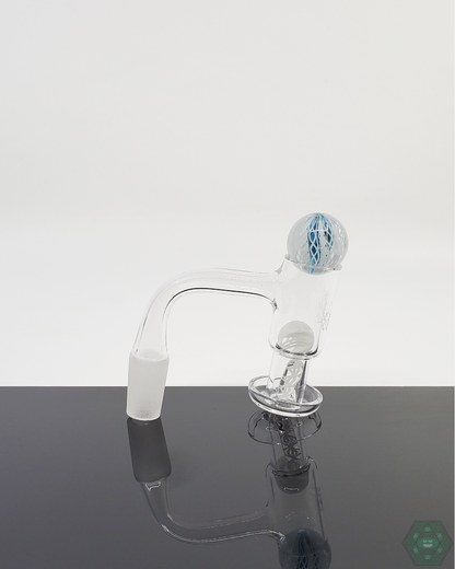  Harold Cooney Glass Slurper Set with enhanced vapor and flavor thanks to terp pearls and 25mm marble, perfect for quartz nails.