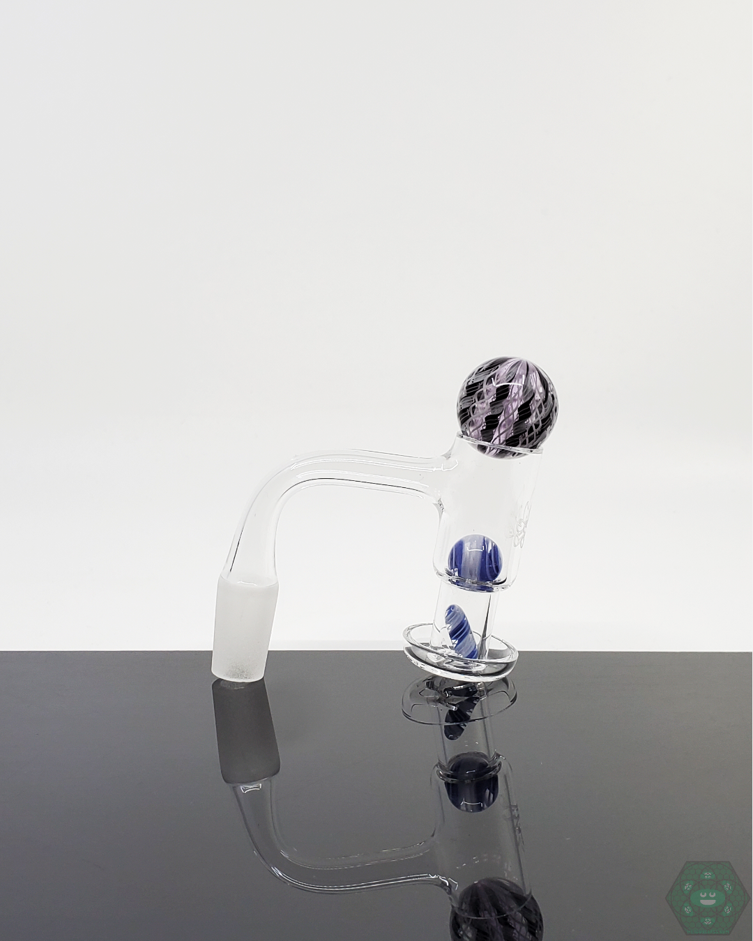 High-quality Harold Cooney Glass Slurper Set featuring artistic design, terp pearls, and marble for optimal vaporization