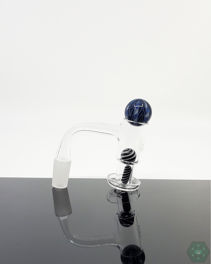 Artistic Harold Cooney Glass Slurper Set with terp pearls, 25mm marble, and unique glasswork for a premium dabbing experience.