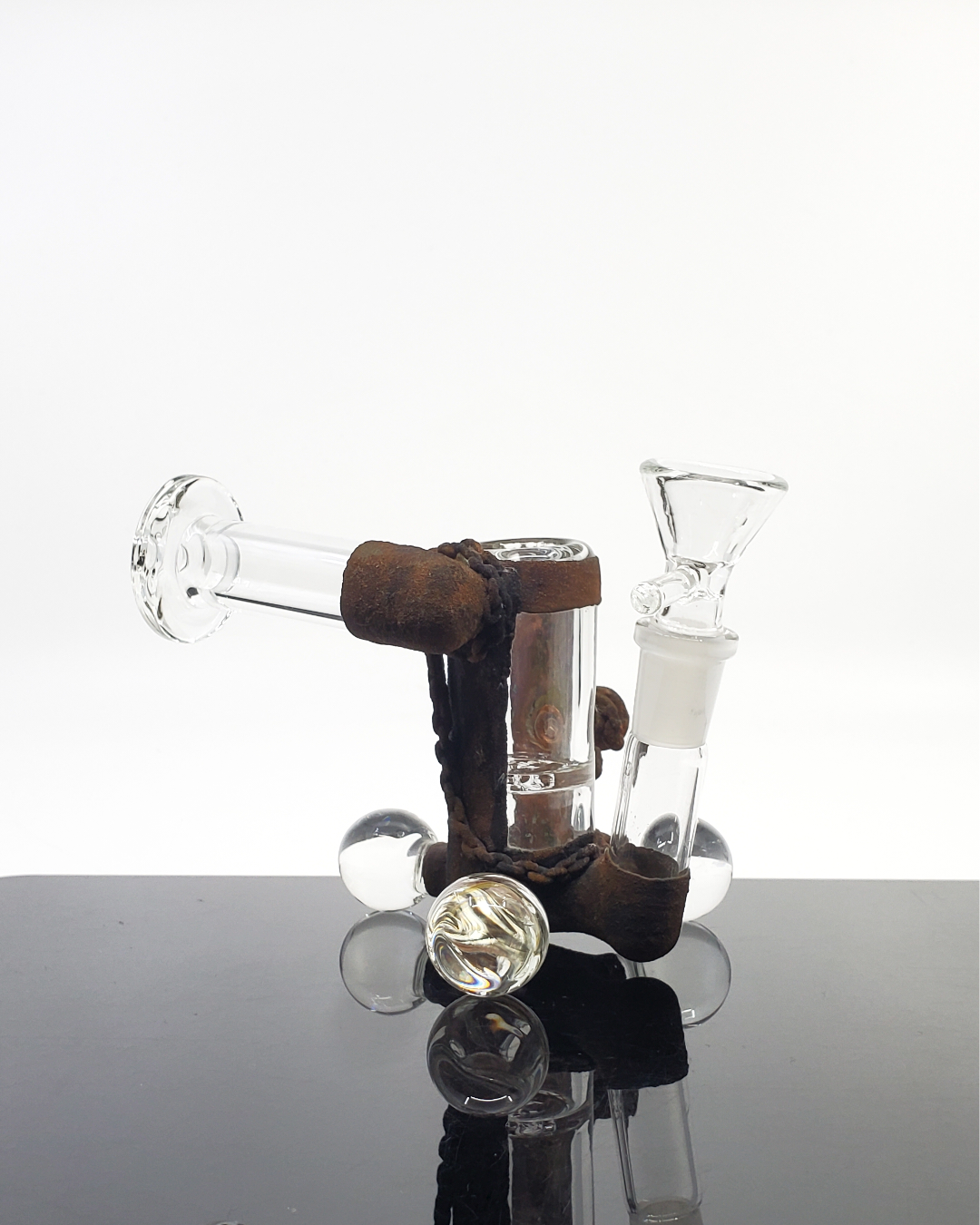 Higher Concentration Tripod Electroformed, handcrafted glass art with intricate detailing and unique metallic accents, perfect for display or collection