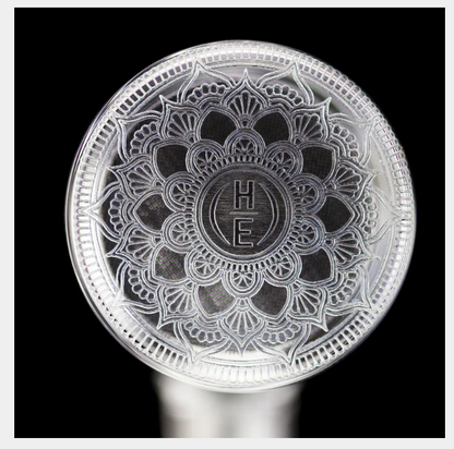 Highly Educated 25mm Gavel SE with an engraved bottom, visible through the top of the bucket when wet, adding a unique touch to the design.