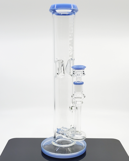 Highway Glass 12-inch Twin Turbo Straight Tube Bong with 50x5MM glass, double inline perc, and smooth filtration for casual and serious smokers