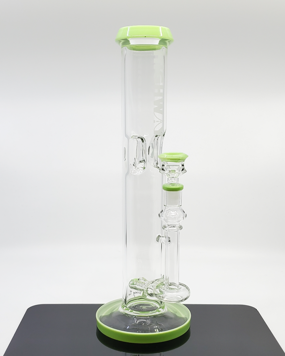 Highway Glass 12-inch Twin Turbo Straight Tube Bong with double inline perc, 50x5MM glass for smooth and exceptional filtration