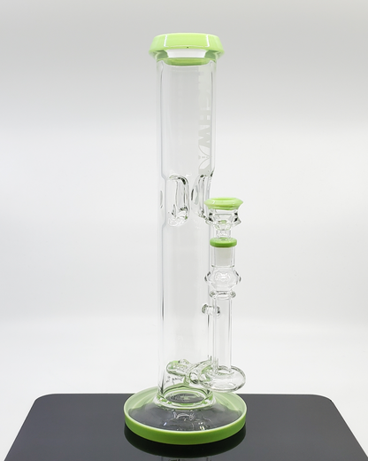 Highway Glass 12-inch Twin Turbo Straight Tube Bong with double inline perc, 50x5MM glass for smooth and exceptional filtration