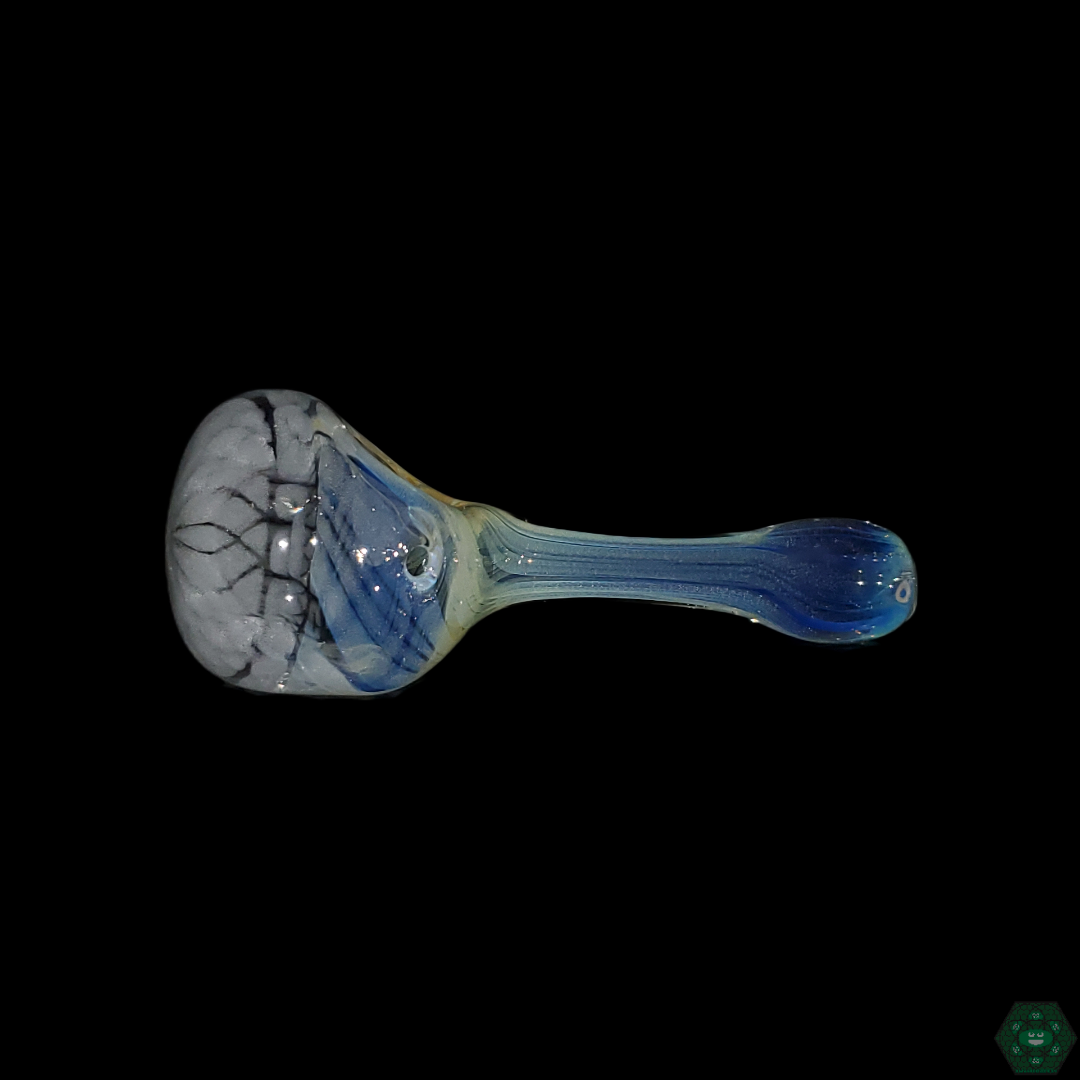 Hoffman Glass Fumed Spoon Pipes featuring color-changing glass that enhances with use, and intricate etched details for a one-of-a-kind look