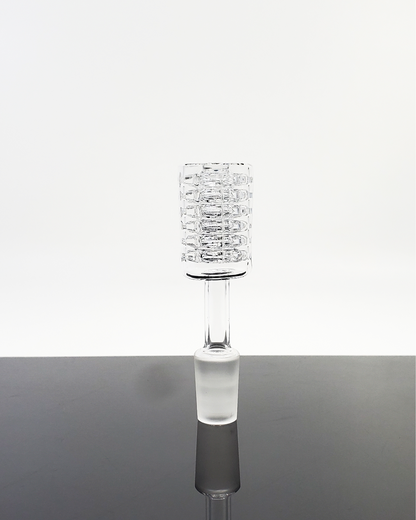 J Red Glass 6 Stack Diamond Knot XL featuring six-stage knot design for enhanced heat retention and vapor production.