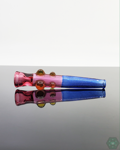 Handcrafted Jon E Walker Bipolar Onie Chillum Pipe, a unique and portable glass smoking piece with double-sided design and premium craftsmanship